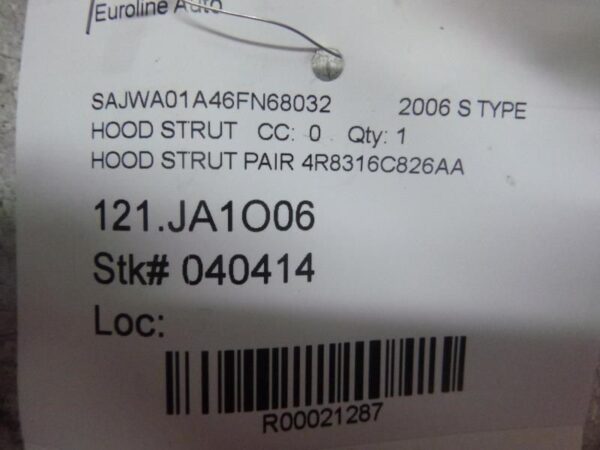 2006 Hood Strut JAGUAR S TYPE AA 21287