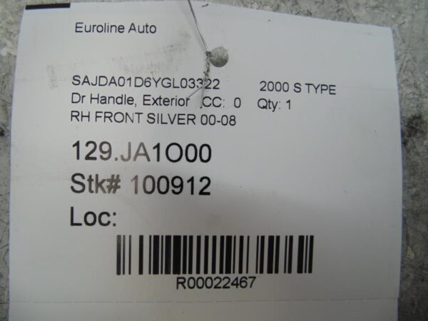 2000 Door Handle Exterior JAGUAR S TYPE AA 22467