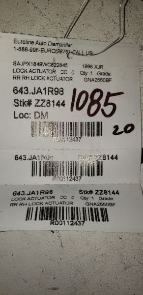 XJR       1998 Lock Actuator 112437