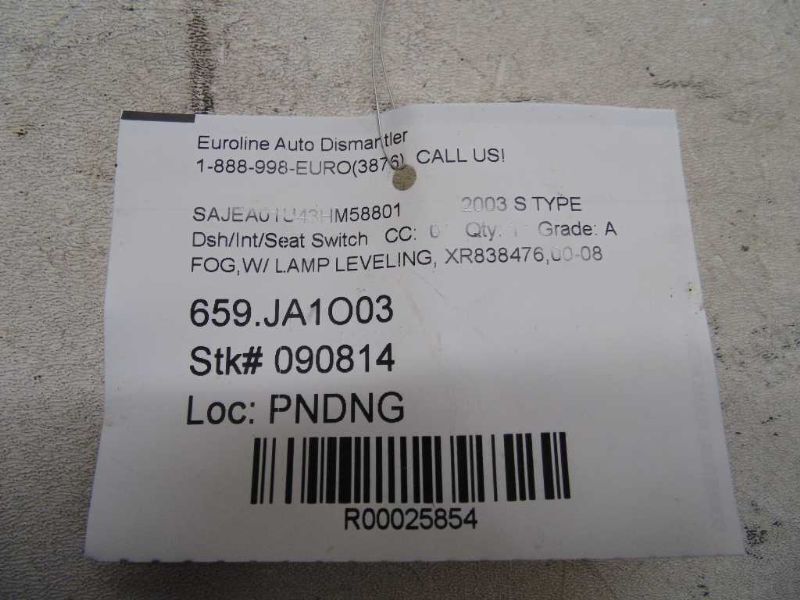 S TYPE    2003 Dash/Interior/Seat Switch 25854