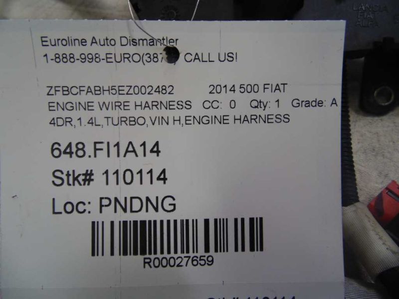 2014 Engine Wire Harness 500 FIAT  27659