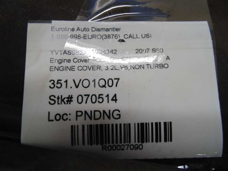 S80       2007 Engine Cover 27090