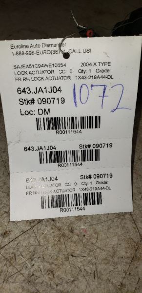 X TYPE    2004 Lock Actuator 111544