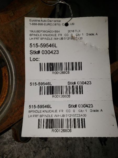 15-19 ACURA  TLX  Driver Left Front Spindle/Knuckle FWD 126806